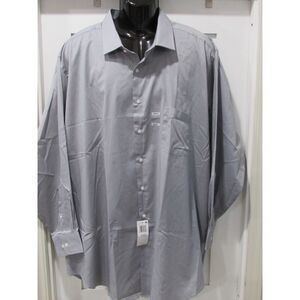 Van Heusen Dress Shirt Men's FLEX Collar Big Fit 20 34/35 Gray NWT